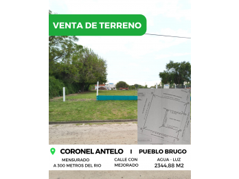 🌳 VENTA de GRAN TERRENO - CORONEL ANTELO, PUEBLO BRUGO 🌱