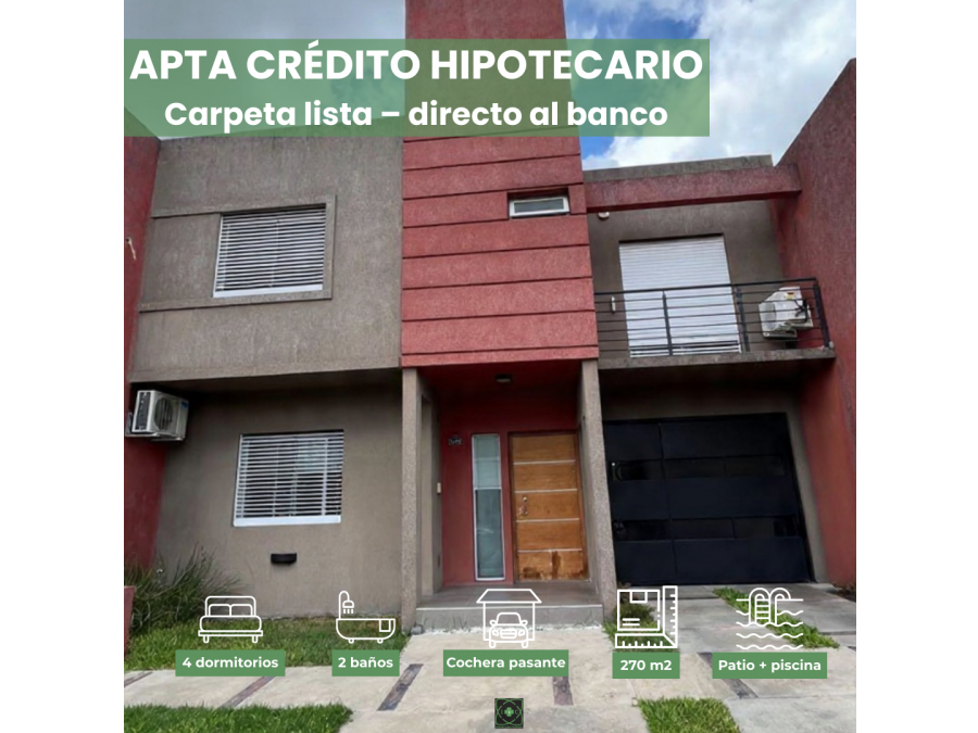 CASA 4 DORM, COCHERA PASANTE + PILETA / ZONA  ALMAFUERTE