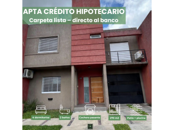CASA 4 DORM, COCHERA PASANTE + PILETA / ZONA  ALMAFUERTE