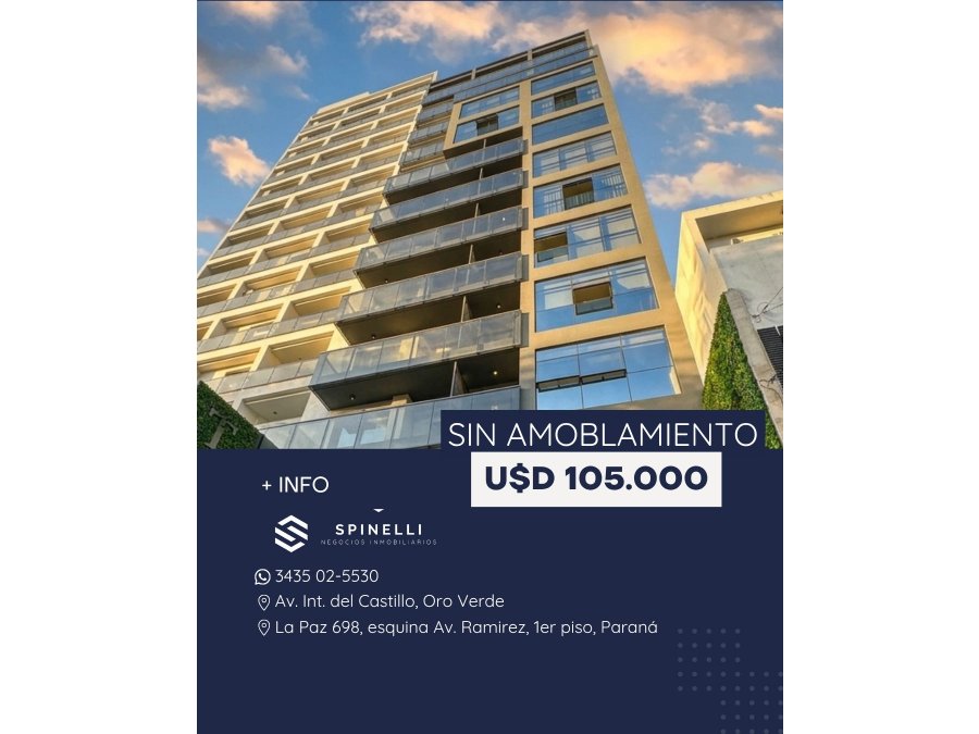 DEPTO 1 DORMITORIO PREMIUM | PARQUE URQUIZA | PARANÁ