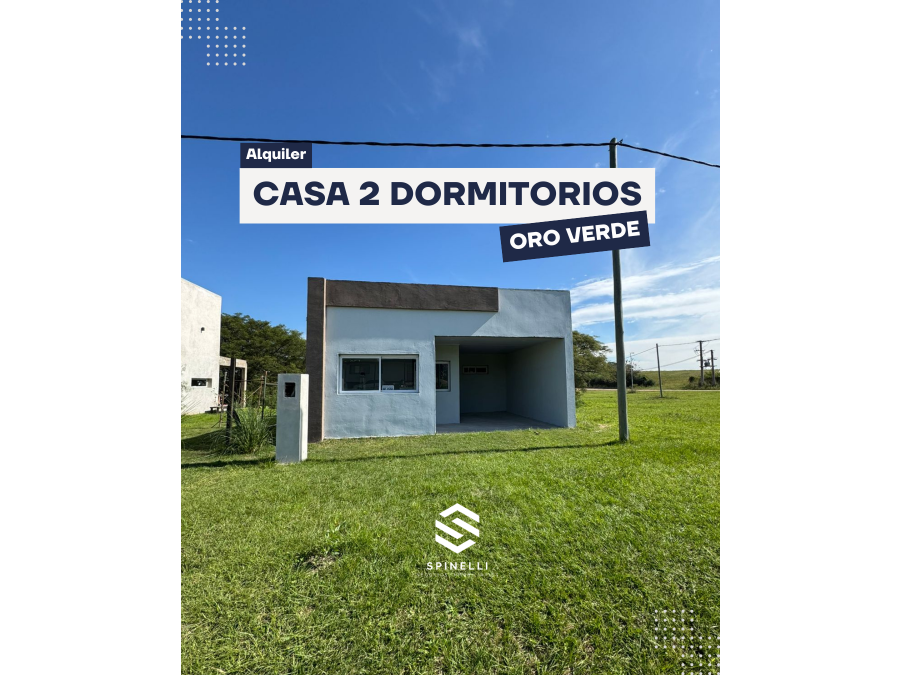 ALQUILAMOS HERMOSA CASA A ESTRENAR EN ORO VERDE