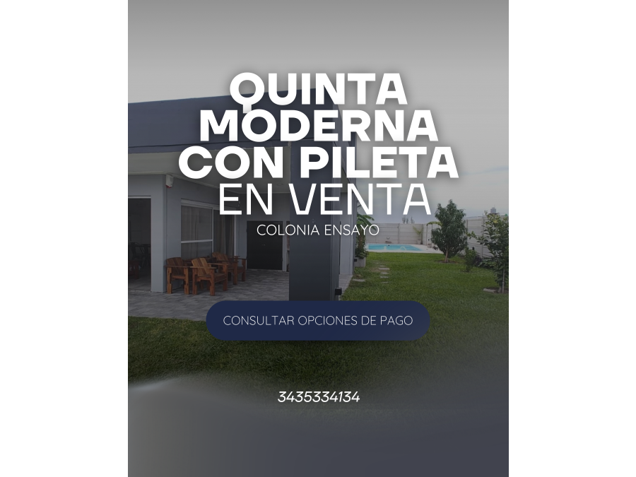 MODERNA QUINTA EQUIPADA EN VENTA