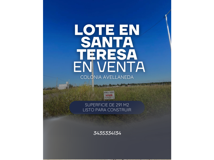 TERRENO EN COLONIA AVELLANEDA EN VENTA