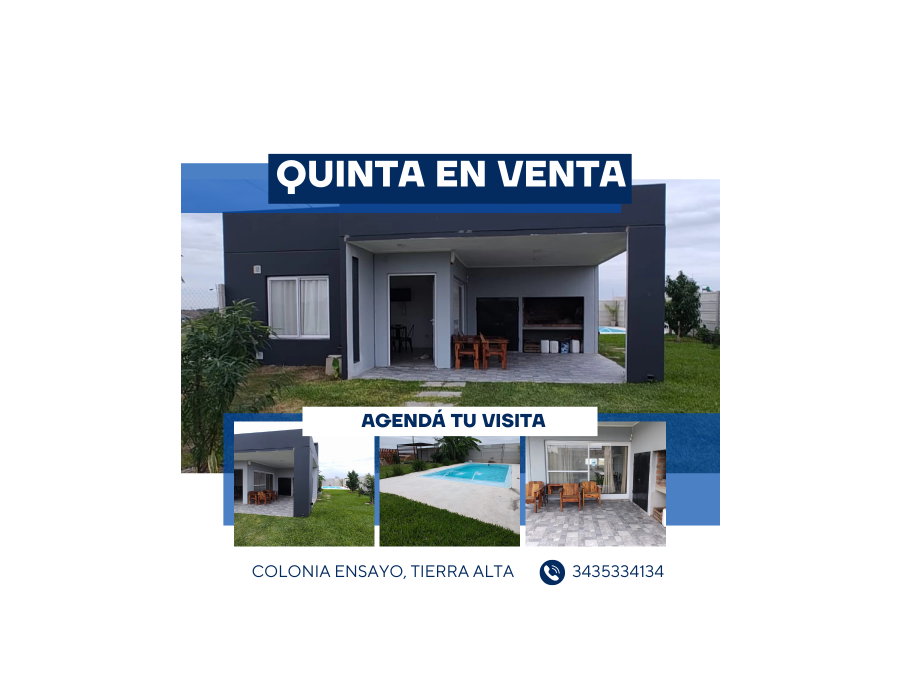 Excelente quinta con amplio parque y pileta EN VENTA
