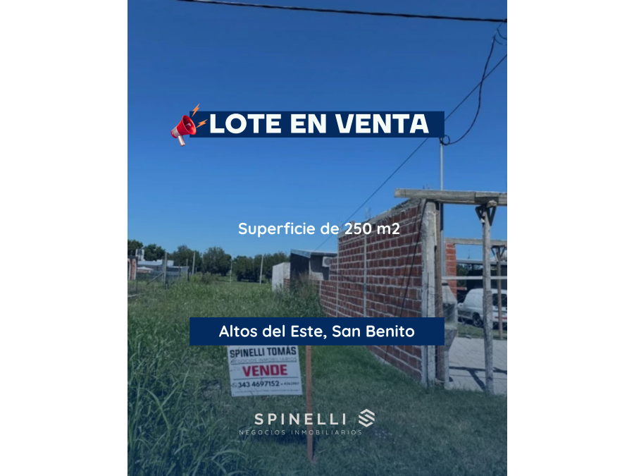 TERRENO EN VENTA EN SAN BENITO