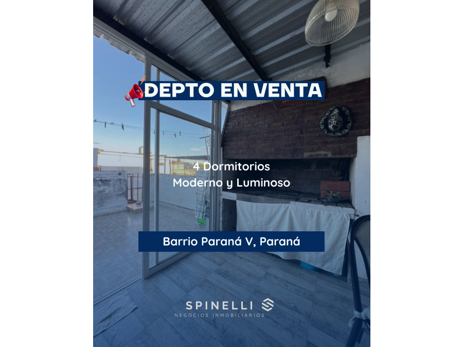 MODERNO, AMPLIO Y LUMINOSO DEPTO EN VENTA