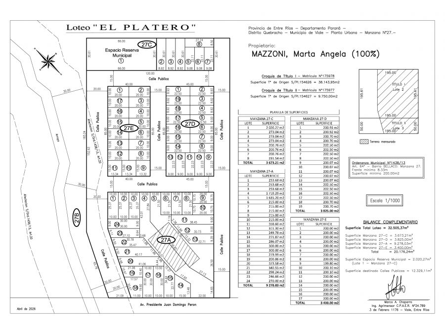 Terreno en venta en lote El Platero - Viale