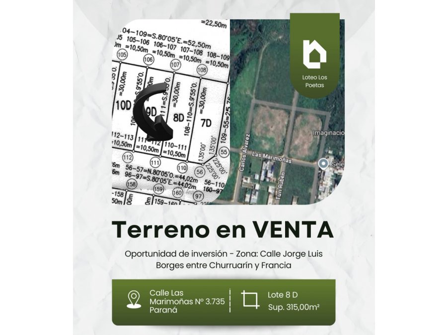 VENDO TERRENOS EN LOTEO LOS POETAS - PARANA