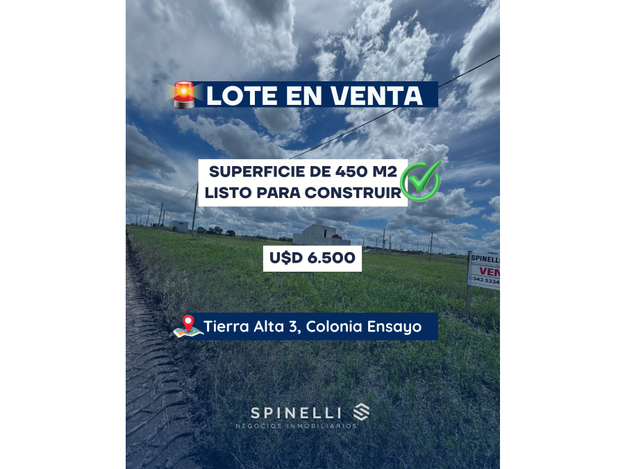 TERRENO EN VENTA EN COLONIA ENSAYO
