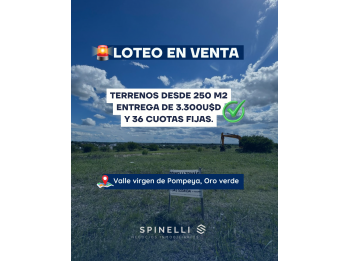 TERRENOS CON ENTREGA Y FINANCIACIÓN EN ORO VERDE
