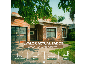 🏡 Casa en Venta Apta Crédito | 3 Dormitorios - Zona Newbery y Miguel David