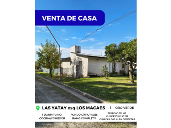 🏠 VENTA de CASA en ESQUINA - LAS YATAY, ORO VERDE 🌳