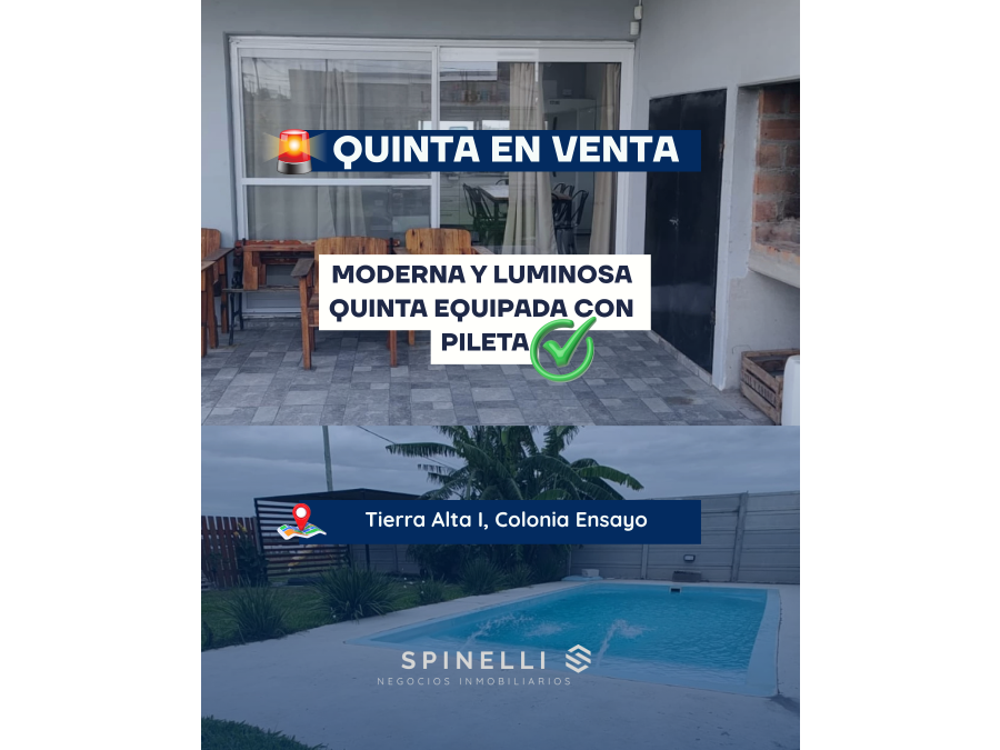 LUMINOSA Y AMPLIA QUINTA EN VENTA