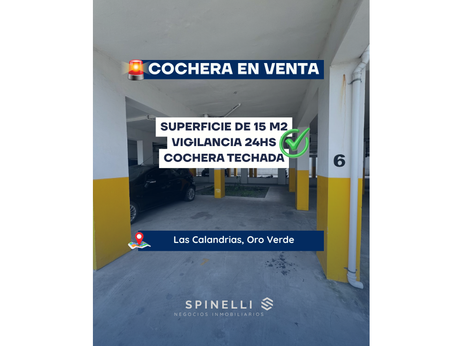 COCHERA TECHADA EN ORO VERDE EN VENTA