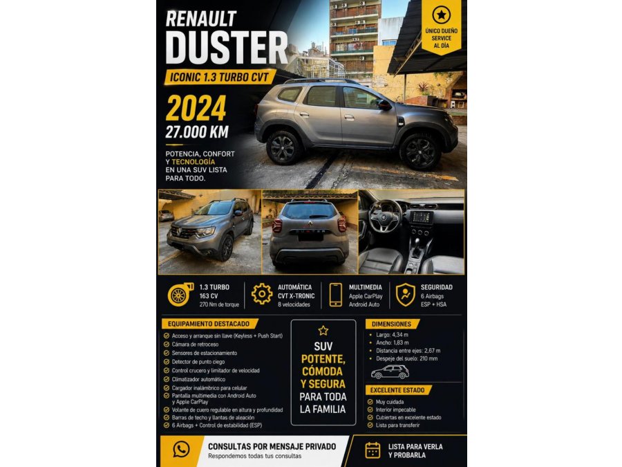 VENDO RENAULT DUSTER ICONIC