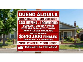 DUEÑO ALQUILA. ZONA DON BOSCO/RONDEAU.UN DORMITORIO.ENTRADA