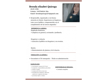 Femenina proactiva busca trabajo