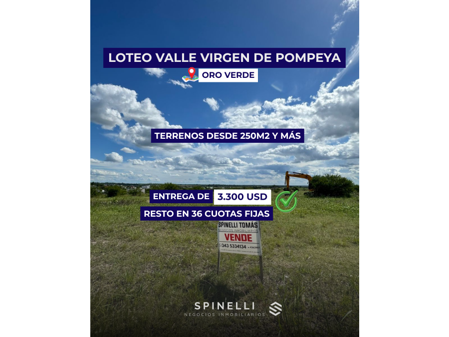LOTEO EN VENTA EN ORO VERDE