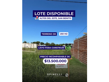 LOTE EN VENTA EN SAN BENITO