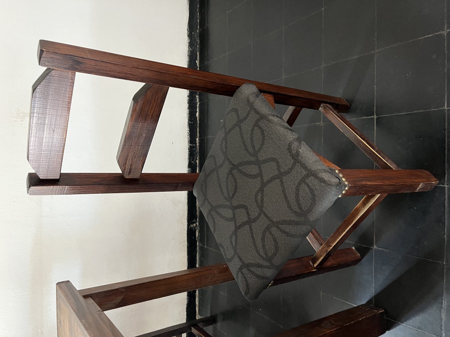 Juego de comedor de pino pintado