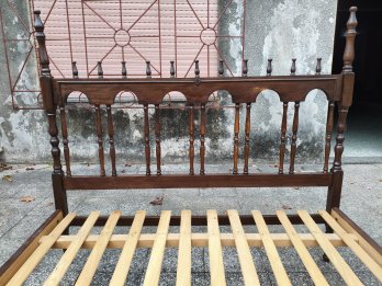 Cama de 2 Plazas Madera Maciza Colonial