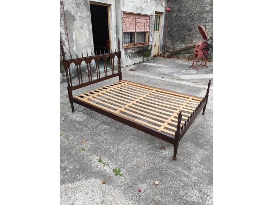 Cama de 2 Plazas Madera Maciza Colonial