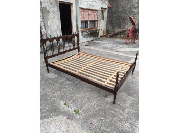 Cama de 2 Plazas Madera Maciza Colonial
