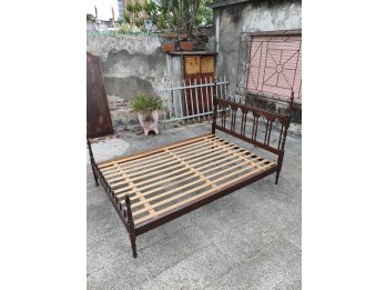 Cama de 2 Plazas Madera Maciza Colonial