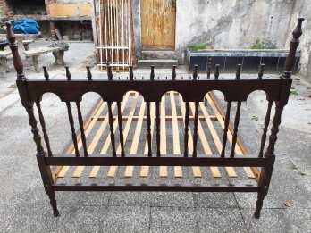 Cama de 2 Plazas Madera Maciza Colonial
