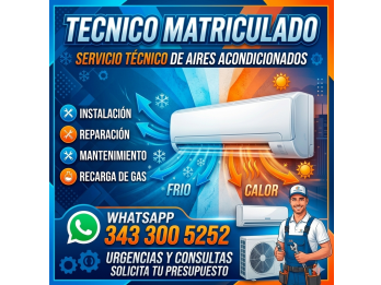 Técnico MATRICULADO Aires Acondicionados