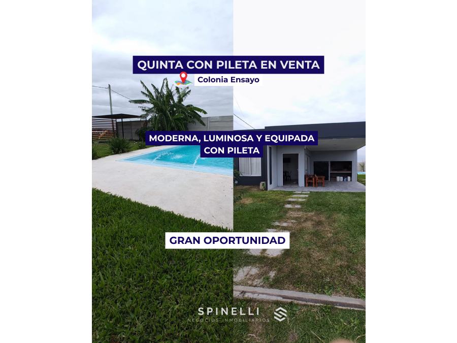 QUINTA CON PILETA EN VENTA ⚡