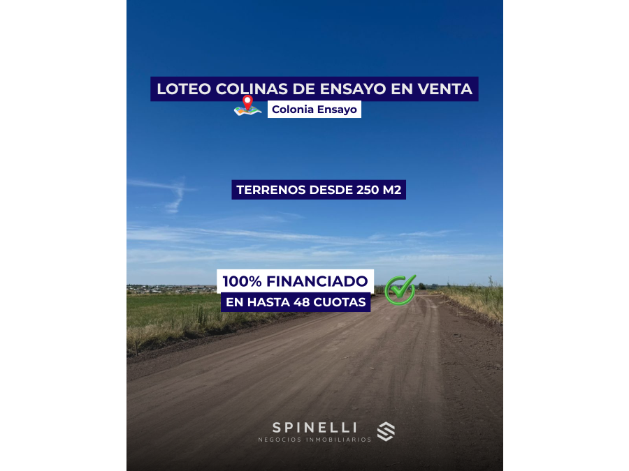 LOTEO DISPONIBLE EN COLONIA ENSAYO ❗
