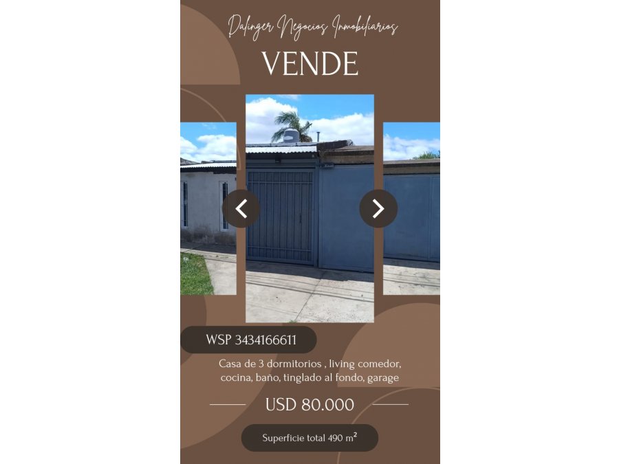 VENTA DE CASA EN CALLE NECOCHEA SERVICIOS CONECTADOS