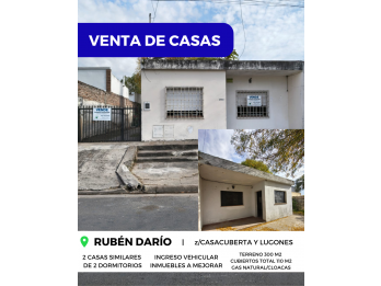 🏡 VENTA de DOS CASAS - RUBÉN DARÍO, PARANÁ 🌱