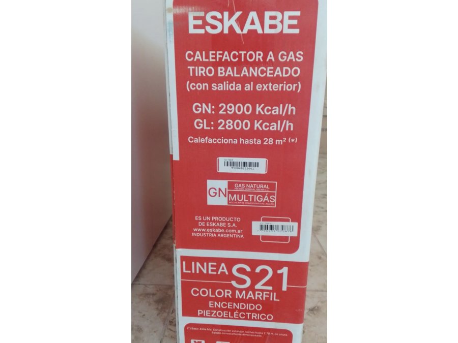 Calefactor a gas Eskabe -Tiro balanceado(NUEVO:caja sellada)