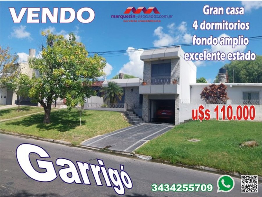 VENDO GRAN CASA GARRIGO, PARANA