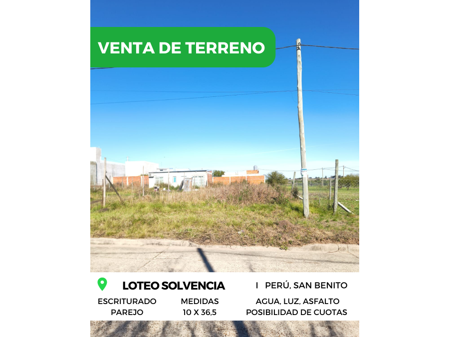 🌳 VENTA de TERRENO - PERÚ, SAN BENITO 🌱