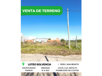 🌳 VENTA de TERRENO - PERÚ, SAN BENITO 🌱