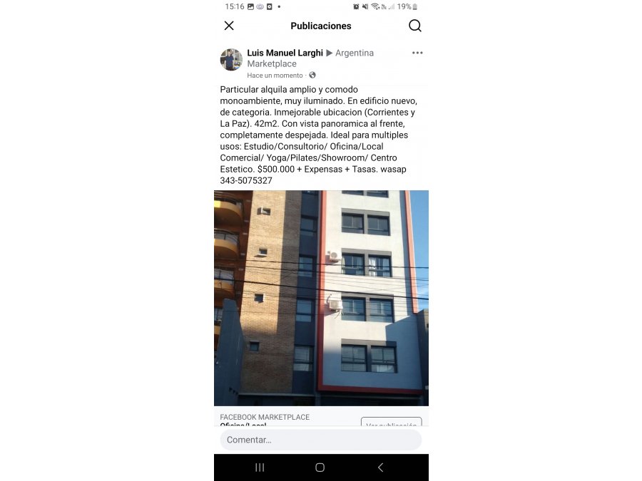 Monoambiente apto usos múltiples