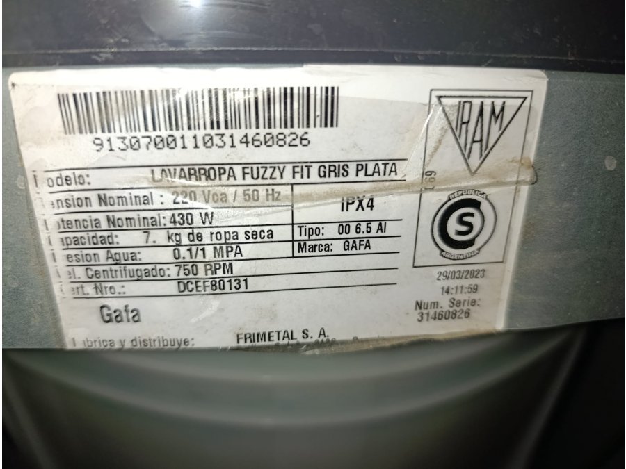 Vendo Lavarropa poco uso Lavarropas automático Gafa 7 kg Fuz