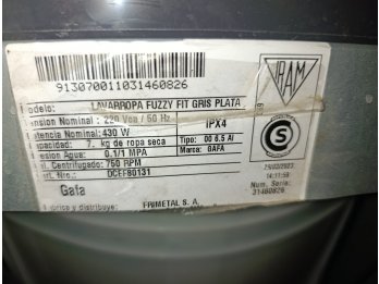 Vendo Lavarropa poco uso Lavarropas automático Gafa 7 kg Fuz