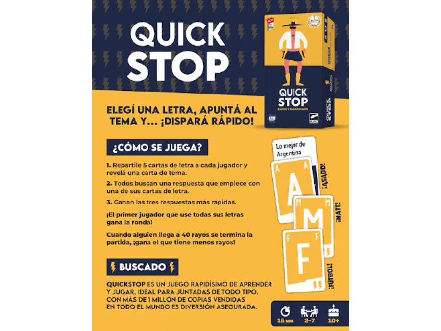 Vendo juego quick stop sin uso
