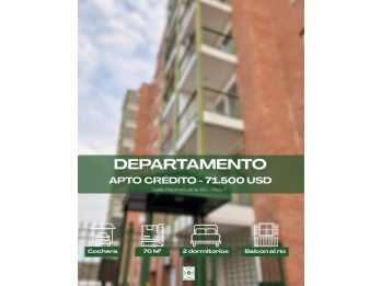 DEPTO 2 DORM CON COCHERA - APTO CRÉDITO / VISTA AL RÍO