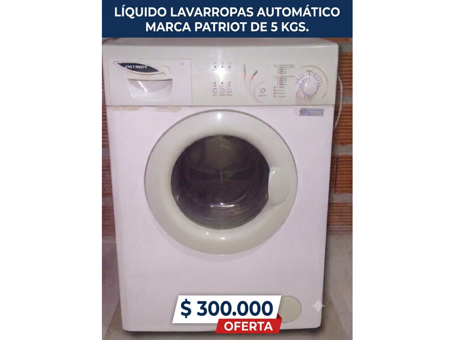 Líquido lavarropas automático marca Patriot de 5 kgs.