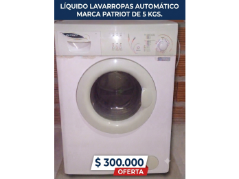 Líquido lavarropas automático marca Patriot de 5 kgs.