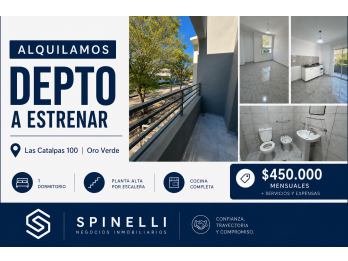 ALQUILAMOS DEPTO - 1 DORM - ORO VERDE