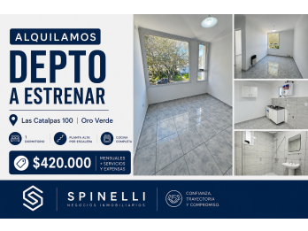 ALQUILAMOS DEPTO 1 DORMITORIO - A ESTRENAR