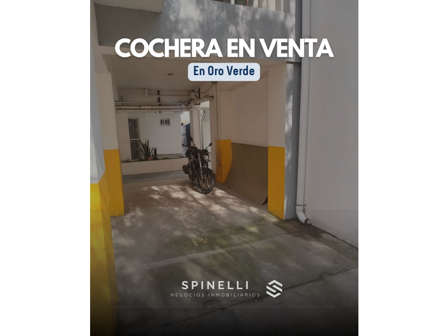 COCHERA TECHADA EN VENTA EN ORO VERDE ⚡