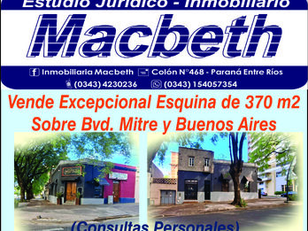 Vende Excepcional Propiedad en Esquina de Bvd Mitre y Buenos Aires