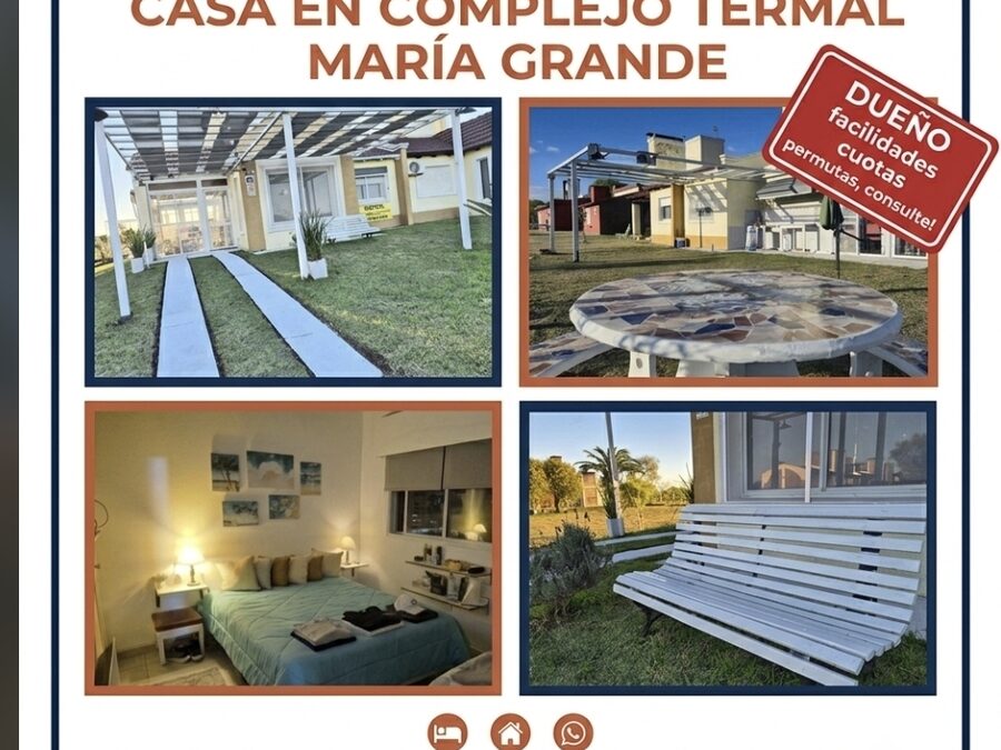 VENTA CASA CABAÑA dentro Complejo Termal María Grande, Parana, Entre Ríos.  Hermosa Casa Se Vende, Facilidades cuotas  Permutas  Casa dentro del barrio Termal María Grande c/Piscinas termales !!